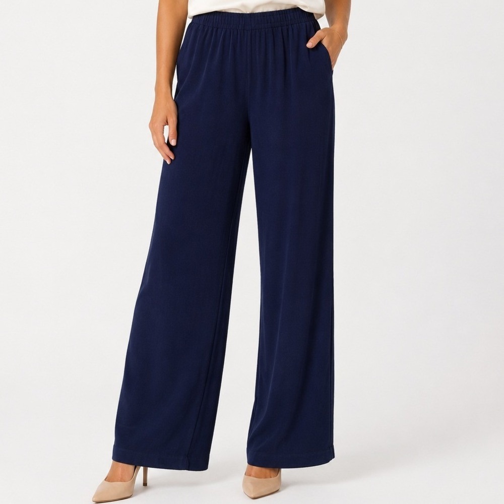 Travelers by Chico's Women's Pull On Knitted Wide Leg Trouser Pants Size Medium